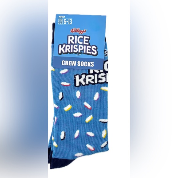 NWT Kelloggs Rice Krispies Novelty Crew Socks - Picture 1 of 10